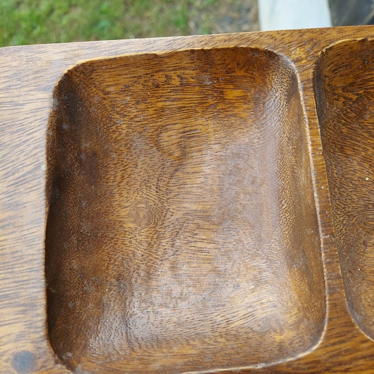 Authentic Kitchen, Three Compartments Wooden Serving Tray Made In Phillipines