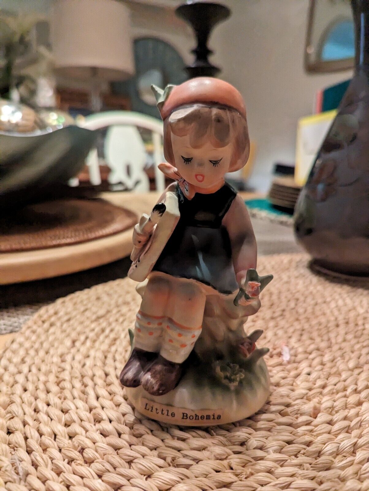 Original Arnart Creations Japan Erich Stauffer Girl With Book Sitting Figurine