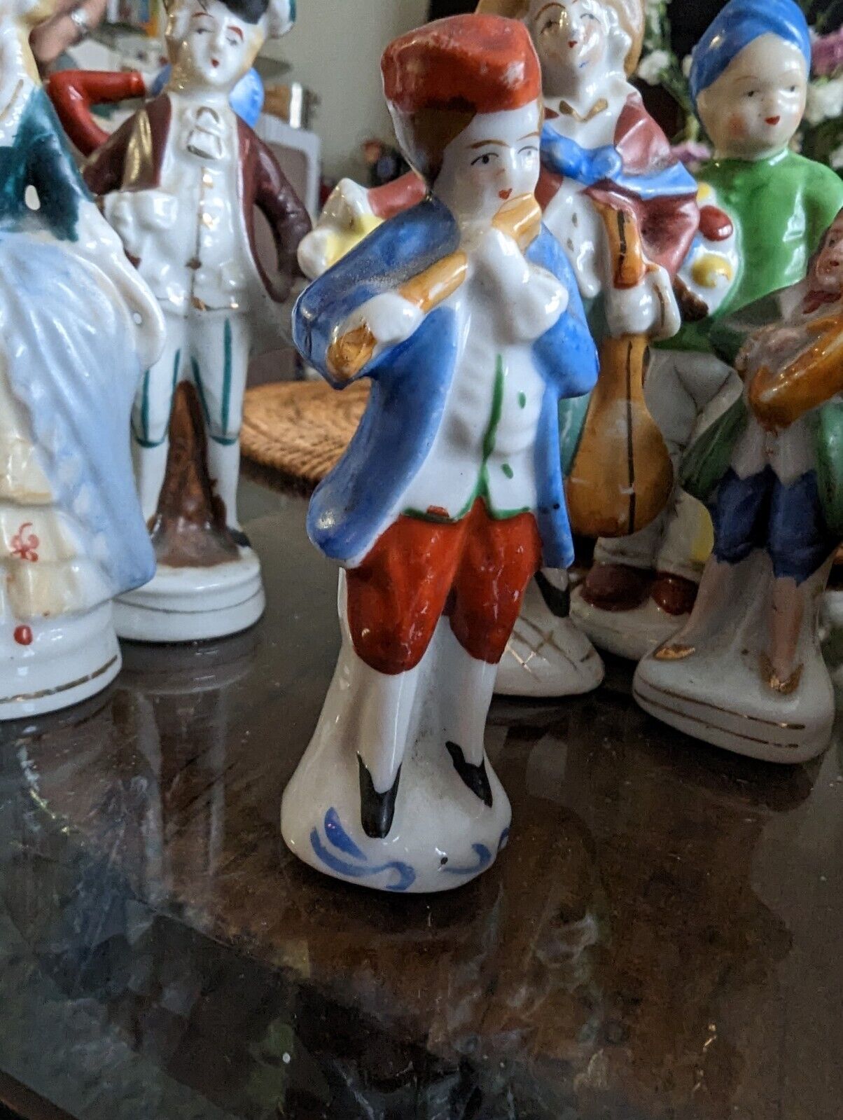 Porcelain Occupied Japan Seven Figurines Lot Mostly Victorian,  All Marked