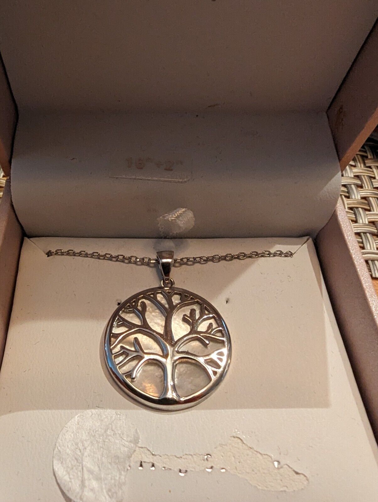 Contessa Di Capri Sterling Silver Over Mother Of Pearl Tree Of Life Pendant