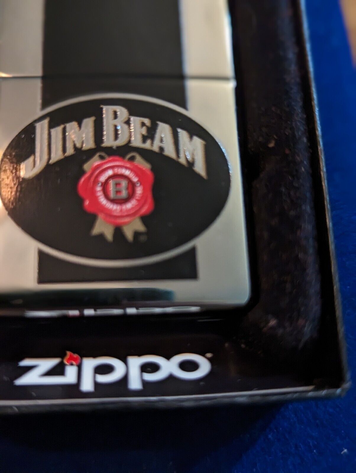 Classy Polished Chrome Jim Beam Zippo Lighter NIB