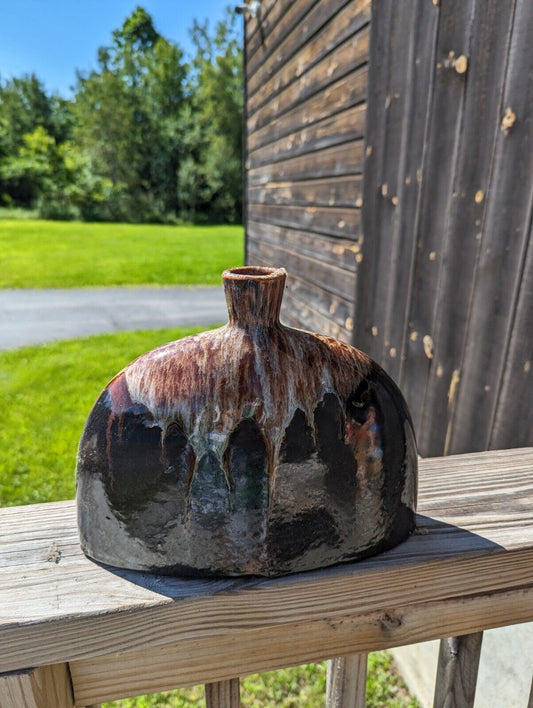 Wide Ceramic Vase About 9" By 7"