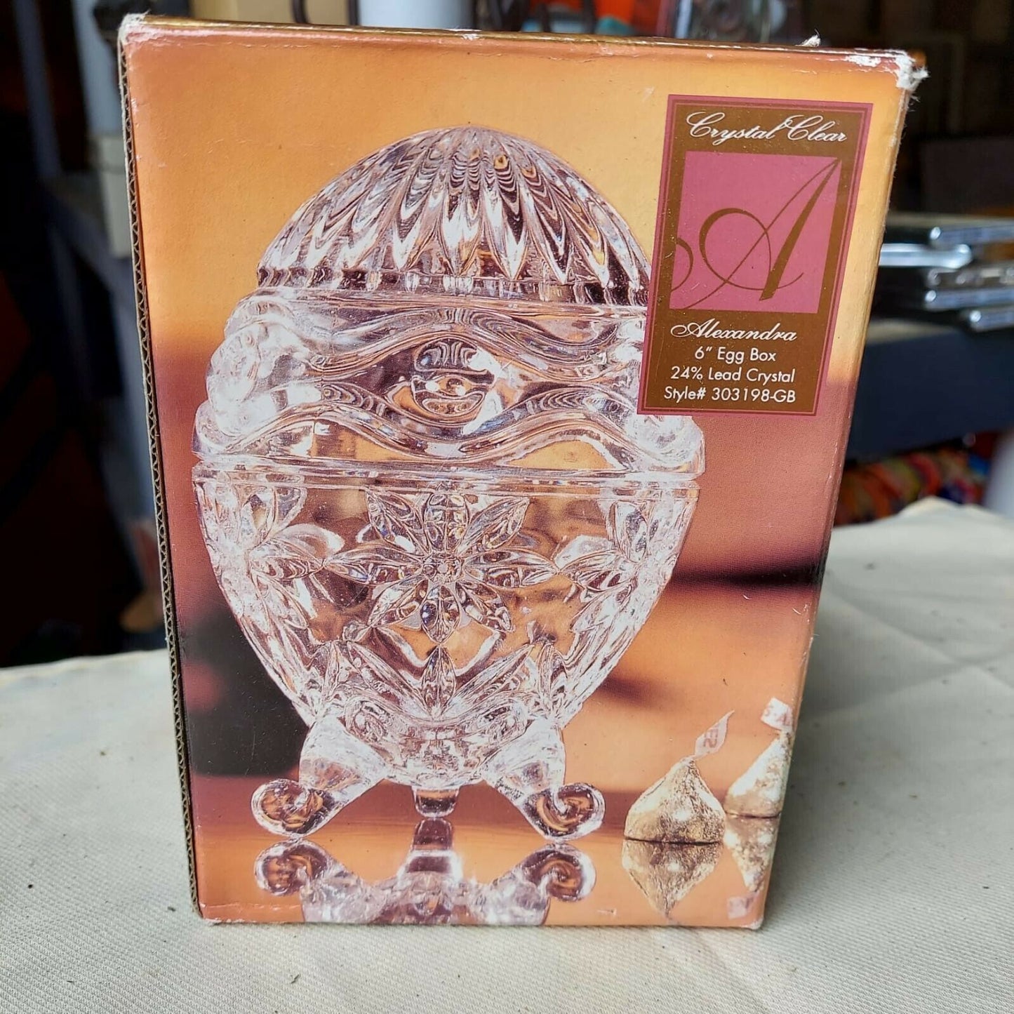 Crystal Clear Egg Shaped Crystal Glass Candy Dish