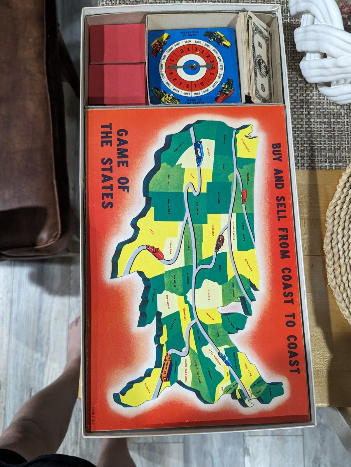 Vintage 1954 Milton Bradley Game of States Board Game COMPLETE Made In USA