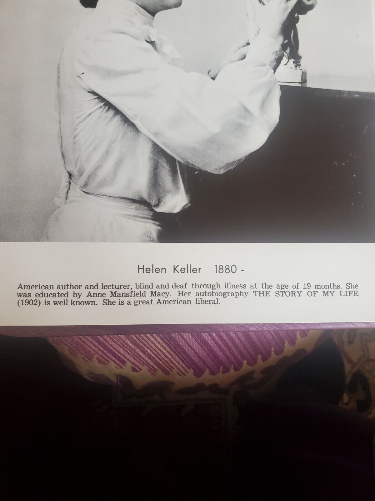 The Perfection Form Company Helen Keller Photo B&W 8.5x11"  vintage 60s