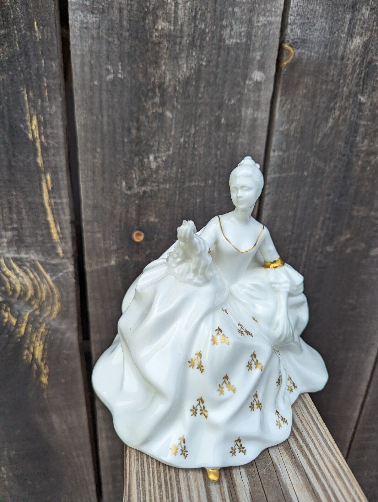 Royal Doulton Figurine My Love All White w Gold Bone China Vintage 1965 Retired