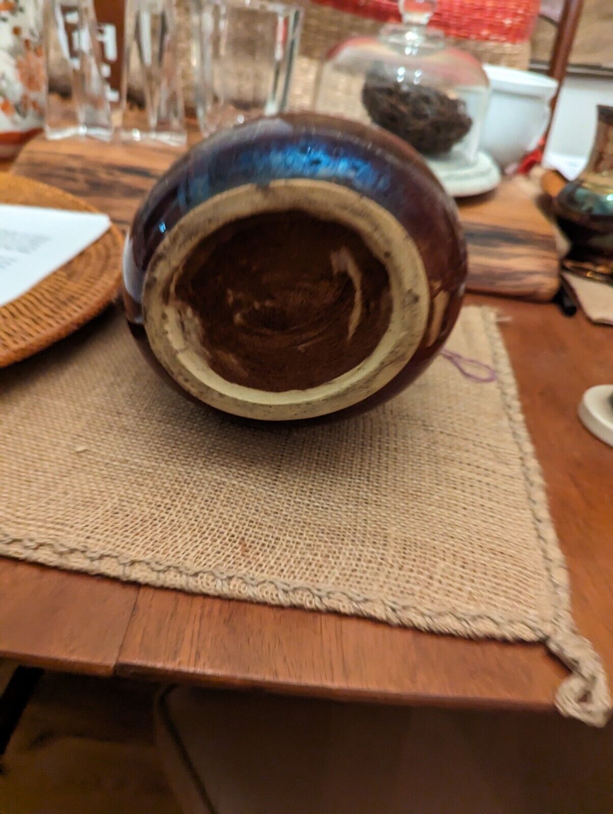 Brown Glazed Pottery Pitcher