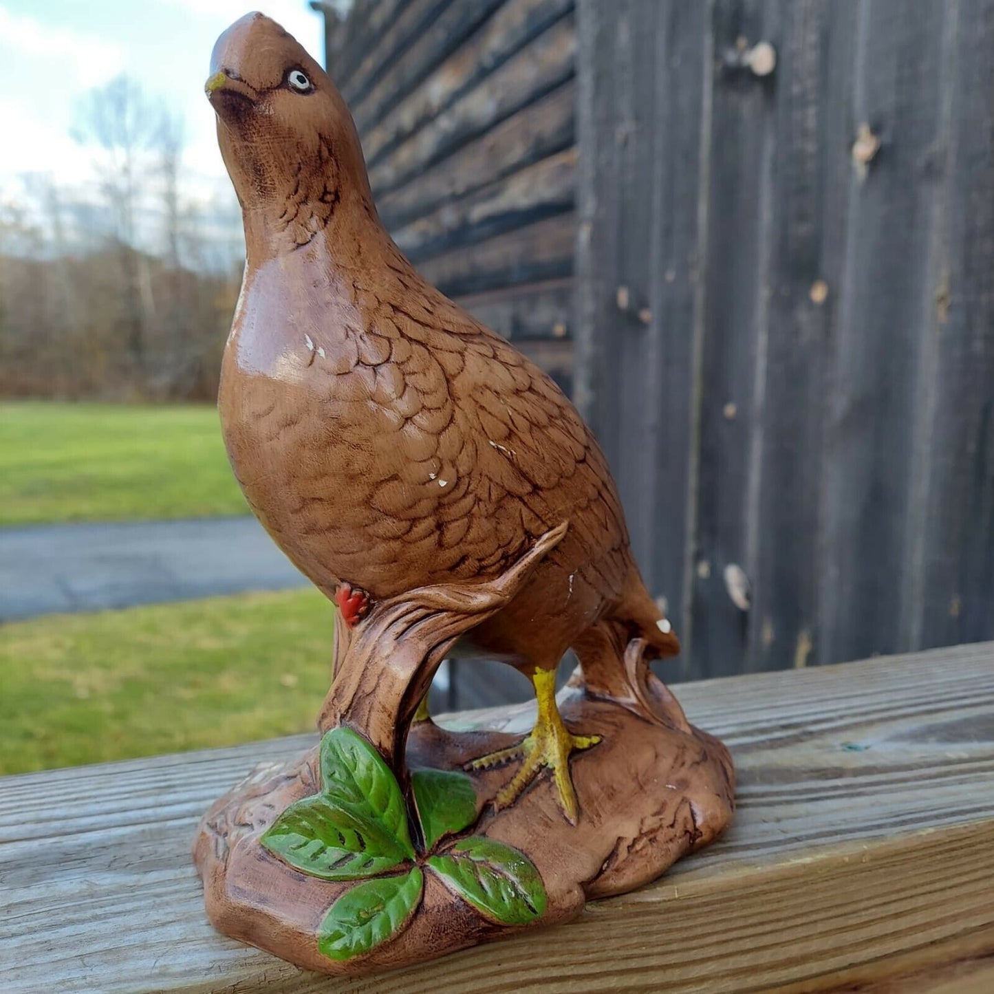 Holland Mold Quail Female Male Vintage Ceramic 1970 Birds Pleasant 6'' Figurine