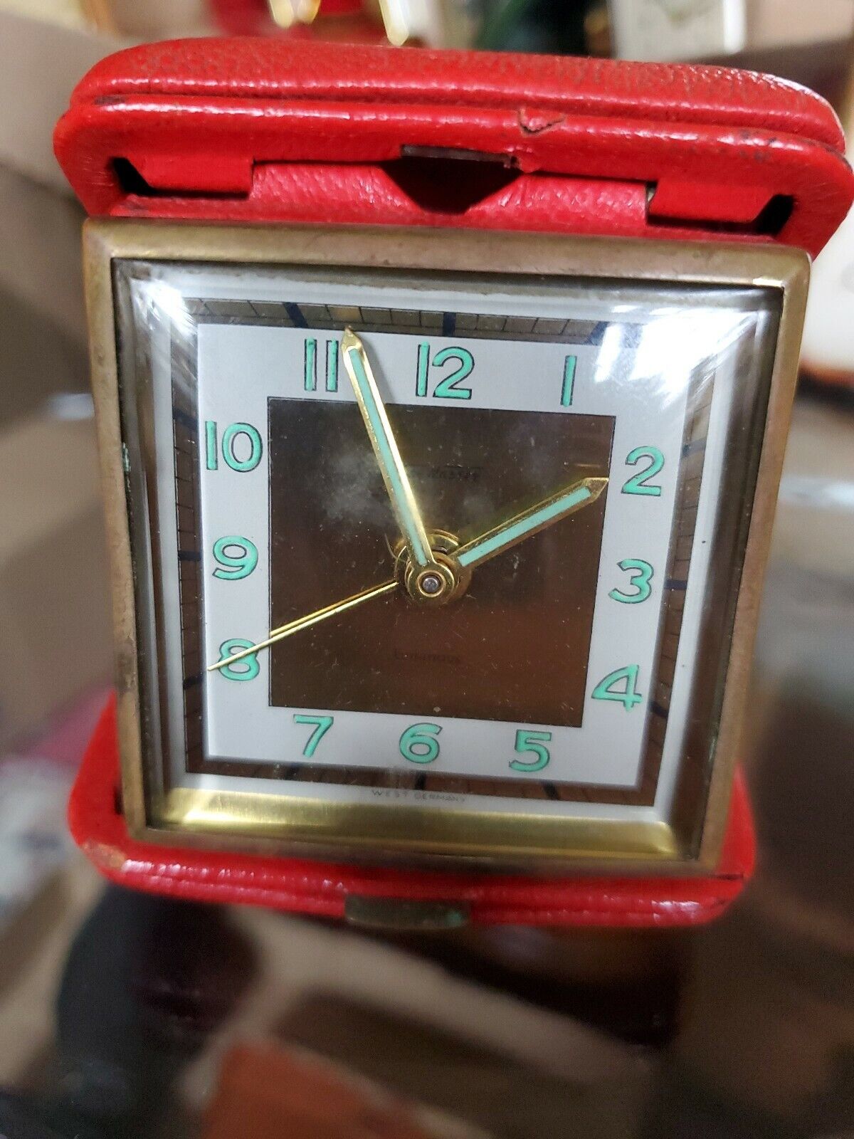 Vintage Red Time Master Luminous Alarm Clock Germany