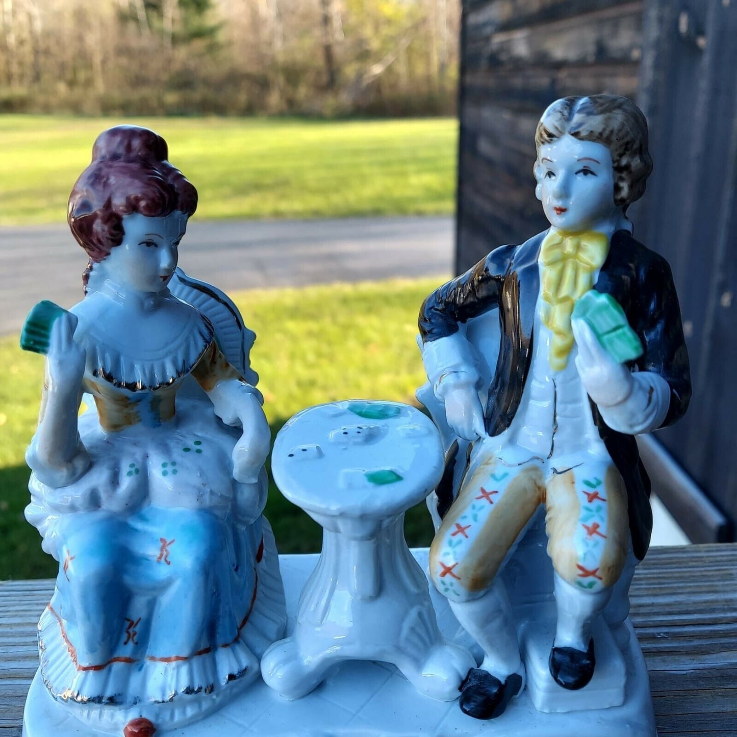 Colonial Couple Porcelain Figurine