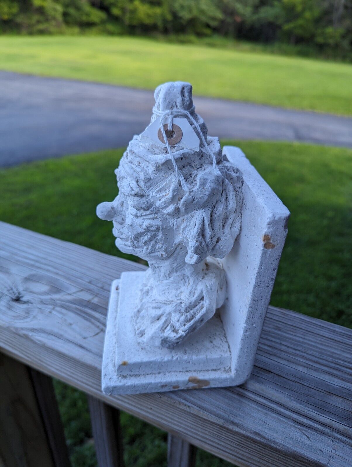 Vintage White Plaster Clown Bookend