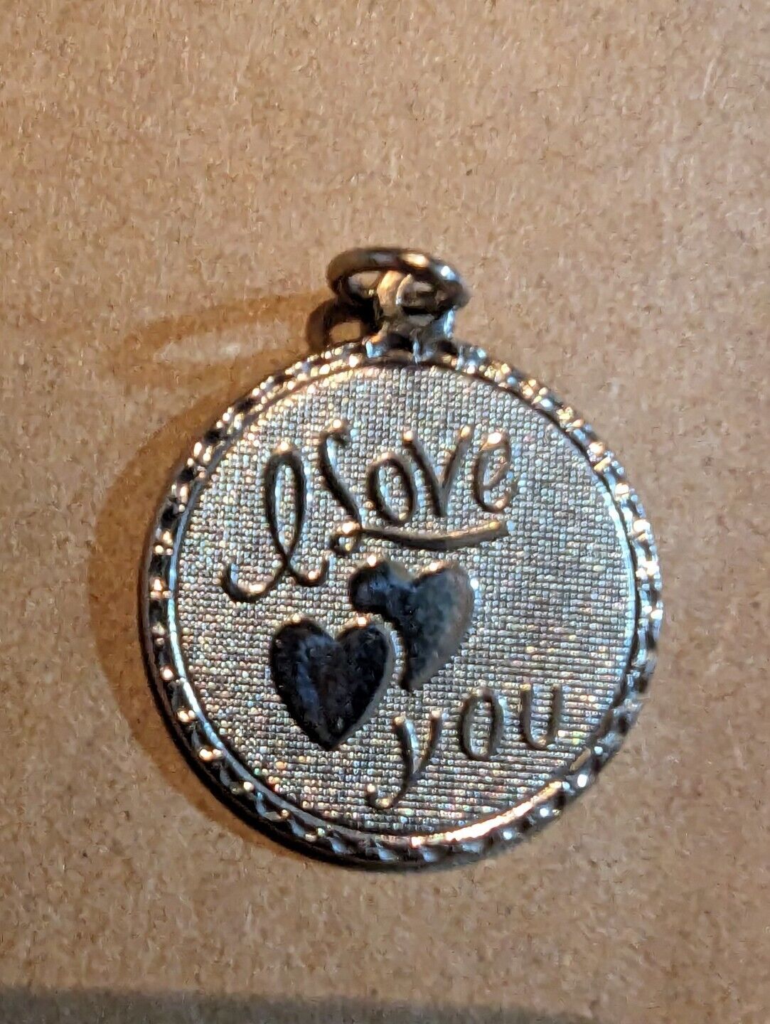 Sterling Silver I Love You Round Pendant