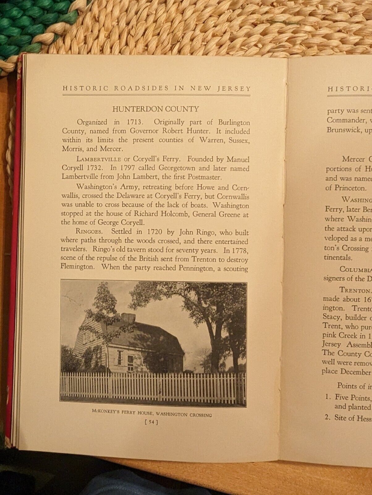 Historic Roadside in New Jersey 1928 History Book by Society of Colonial War N.J