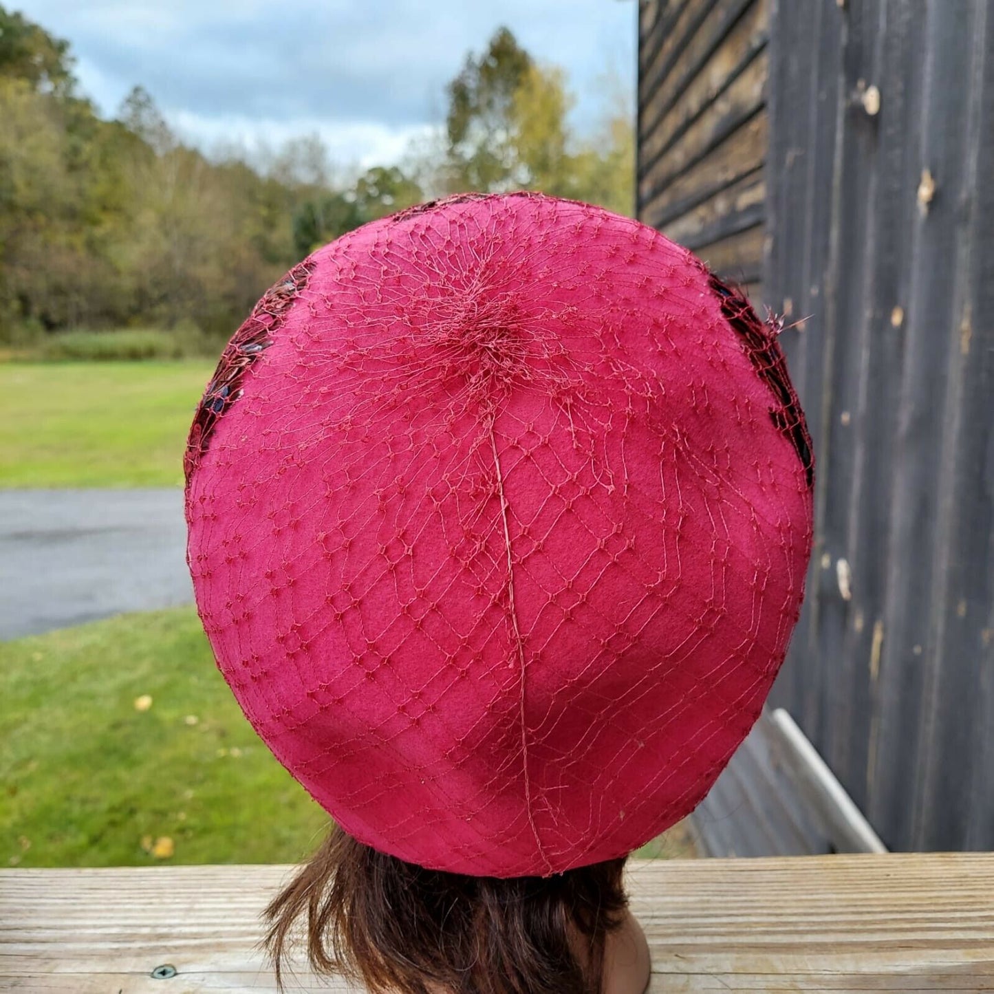 Vintage Glenover Henry Polak 100% Wool Feathered Red Hat Union Made