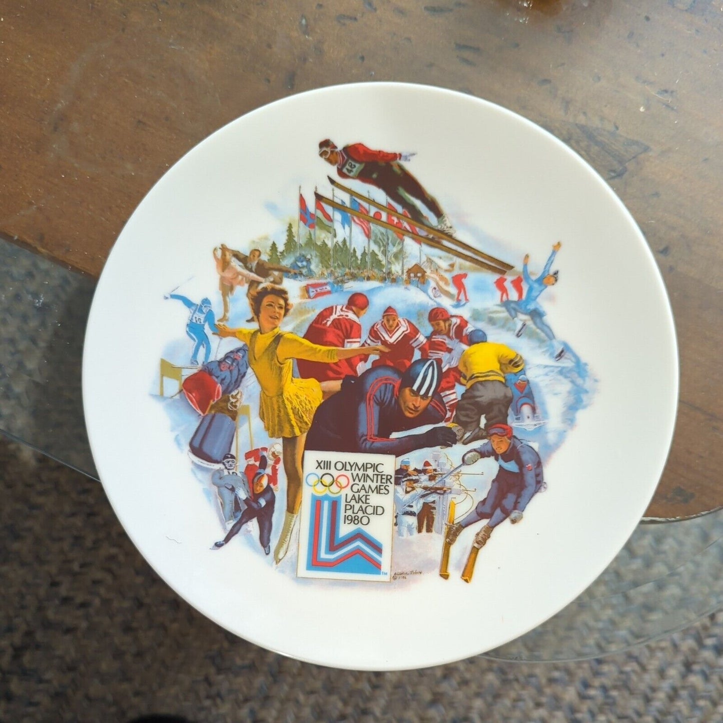 The Official 1980 Olympic Winter Games Plate  Lake Placid NY with COA