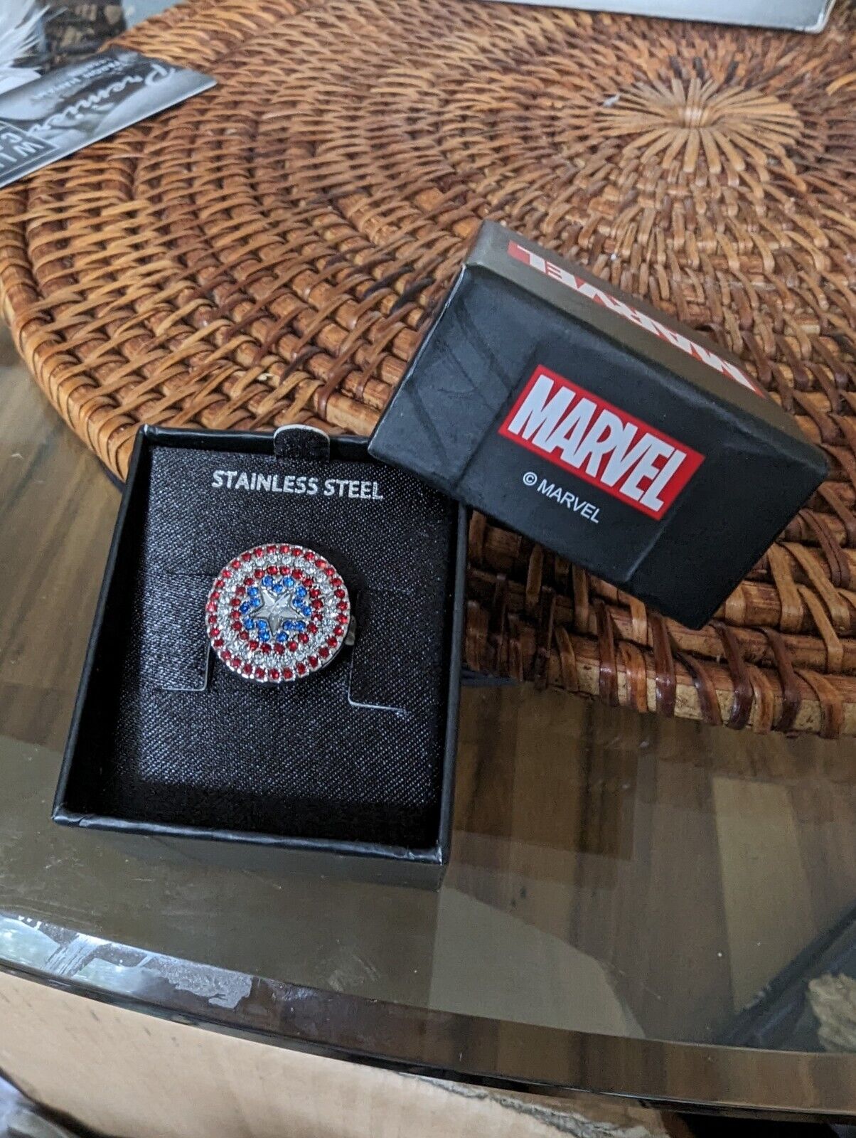 Captain America Shield Stainless Steel Womens Ring Size 6 Marvel Comics New