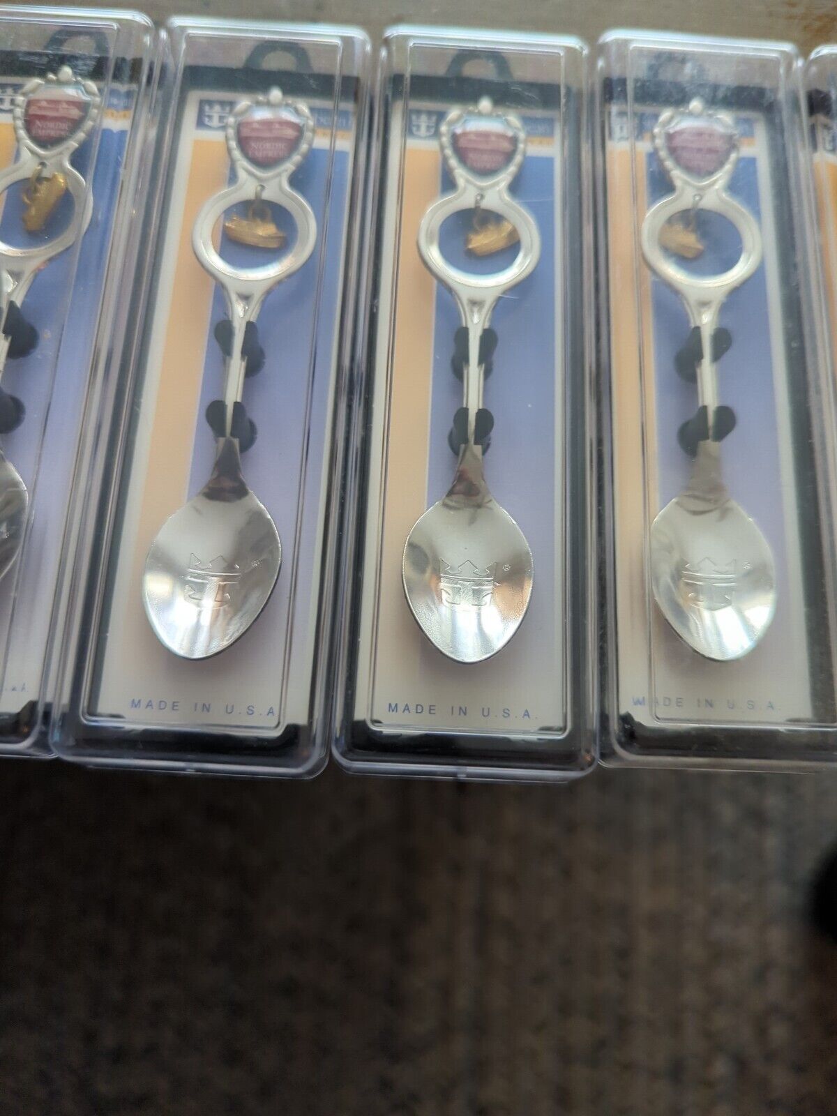 Six  Nordic Express Royal Caribbean int'l Cruise Ship Souvenir Spoons With Charm