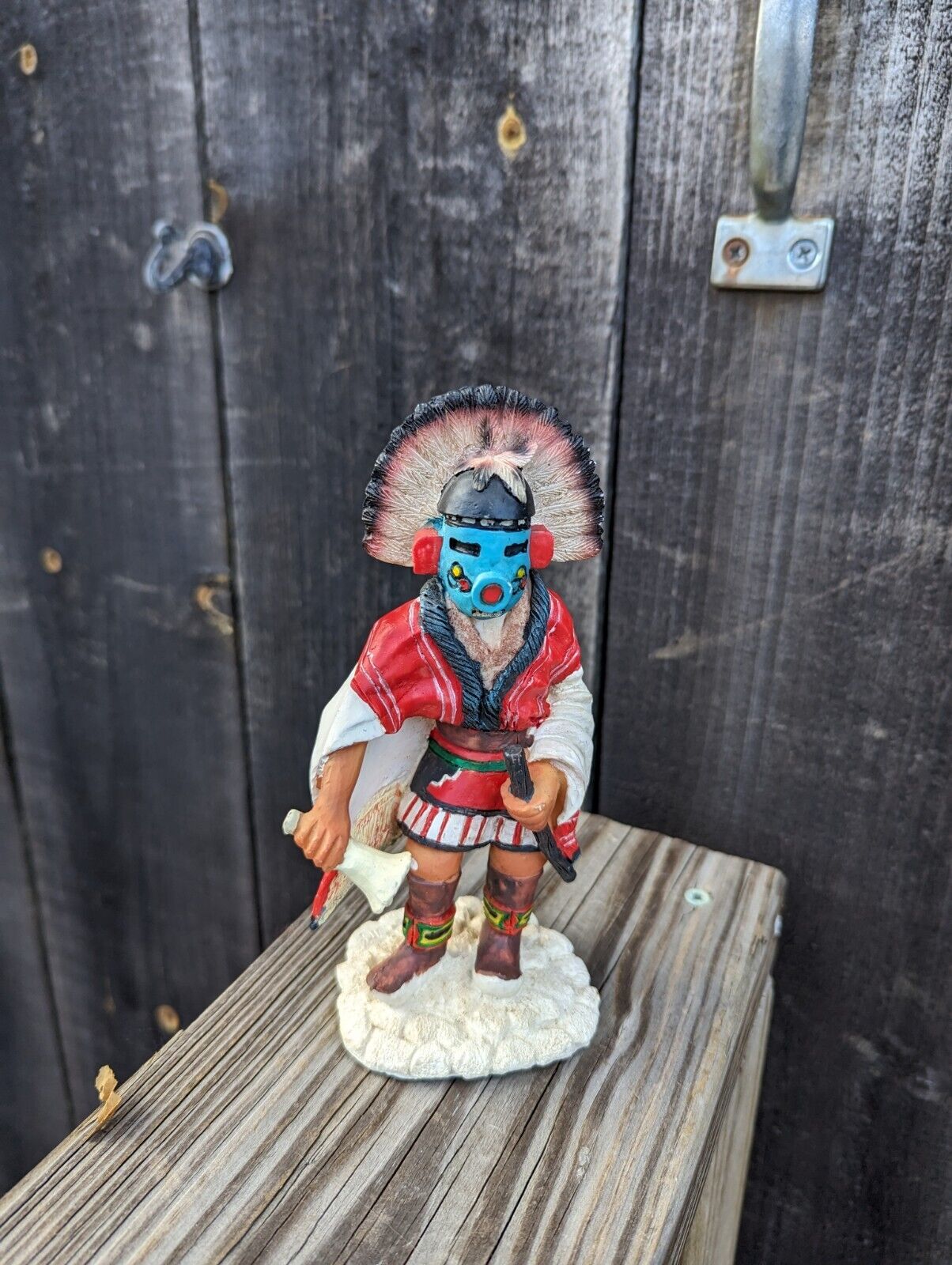 Vintage 1980 Hopi Kachina Ceramic 7" Figurine