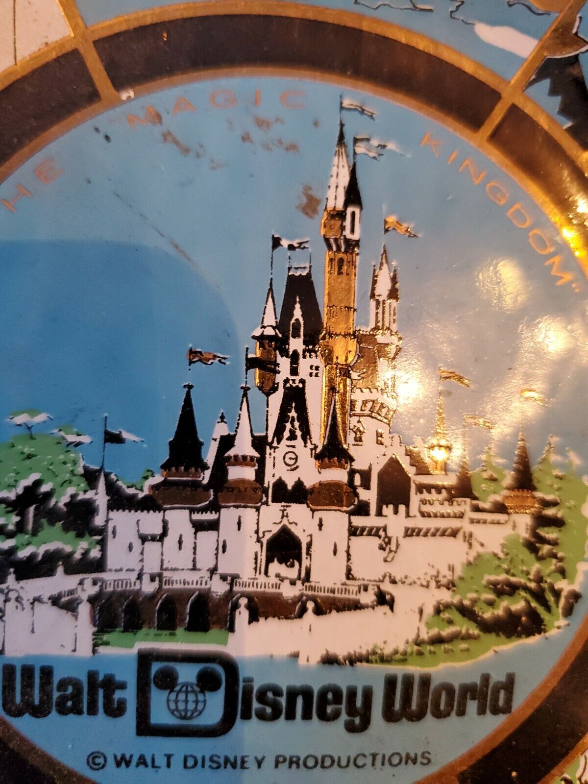 Vintage Walt Disney World Scalloped Candy Glass plate1970's