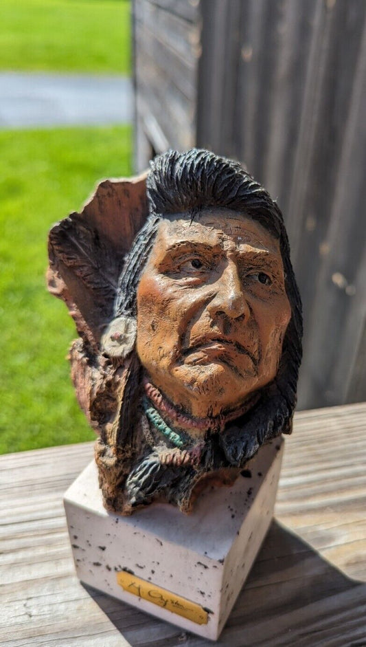 Hinmation Yalatkit Chief Joseph  1832-1904 head bust  Native American