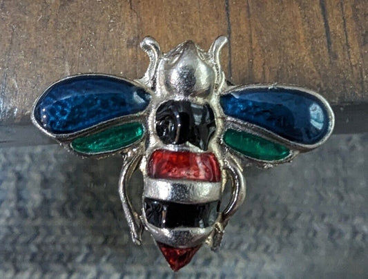 Vintage Multicolor Brooch Pin Jewelry  Enamel Bee Bug Fly