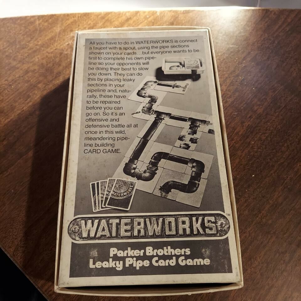 Vintage 1972 WATERWORKS Parker Brothers Leaky Pipe Card Game