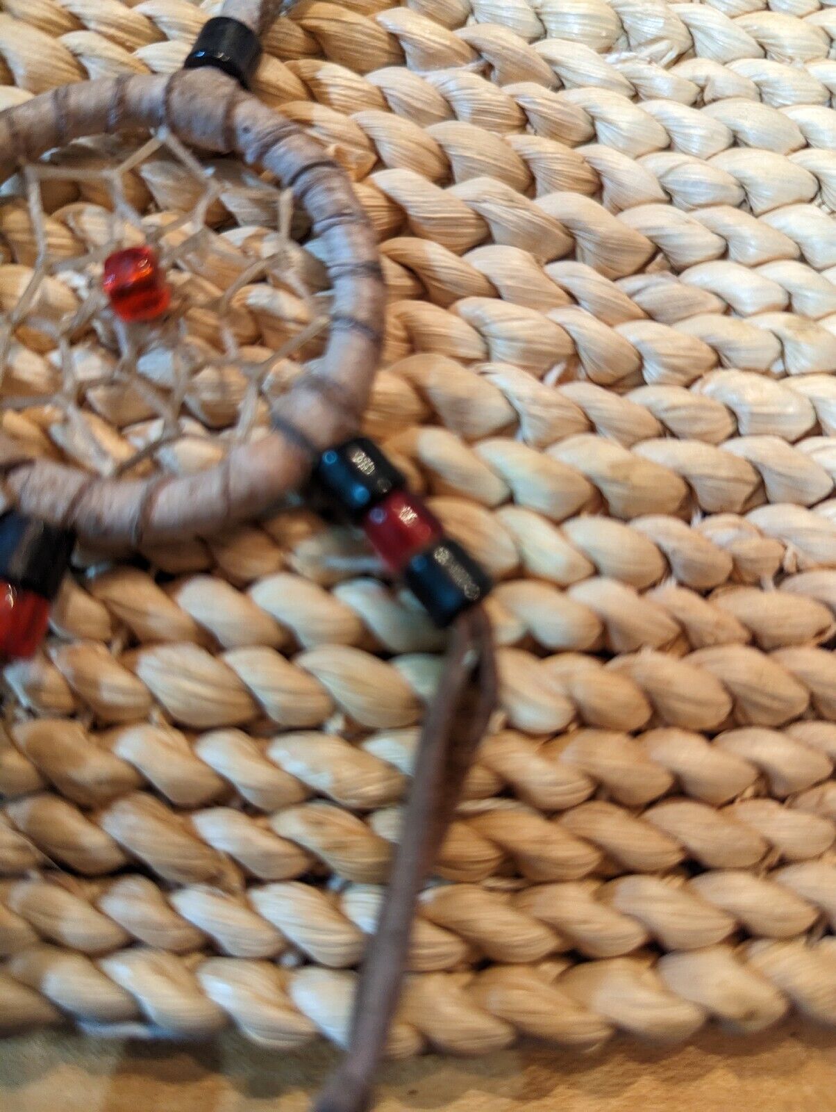 Leather Straps And Beads Genuine Medicine Wheel Dream Catcher Necklace