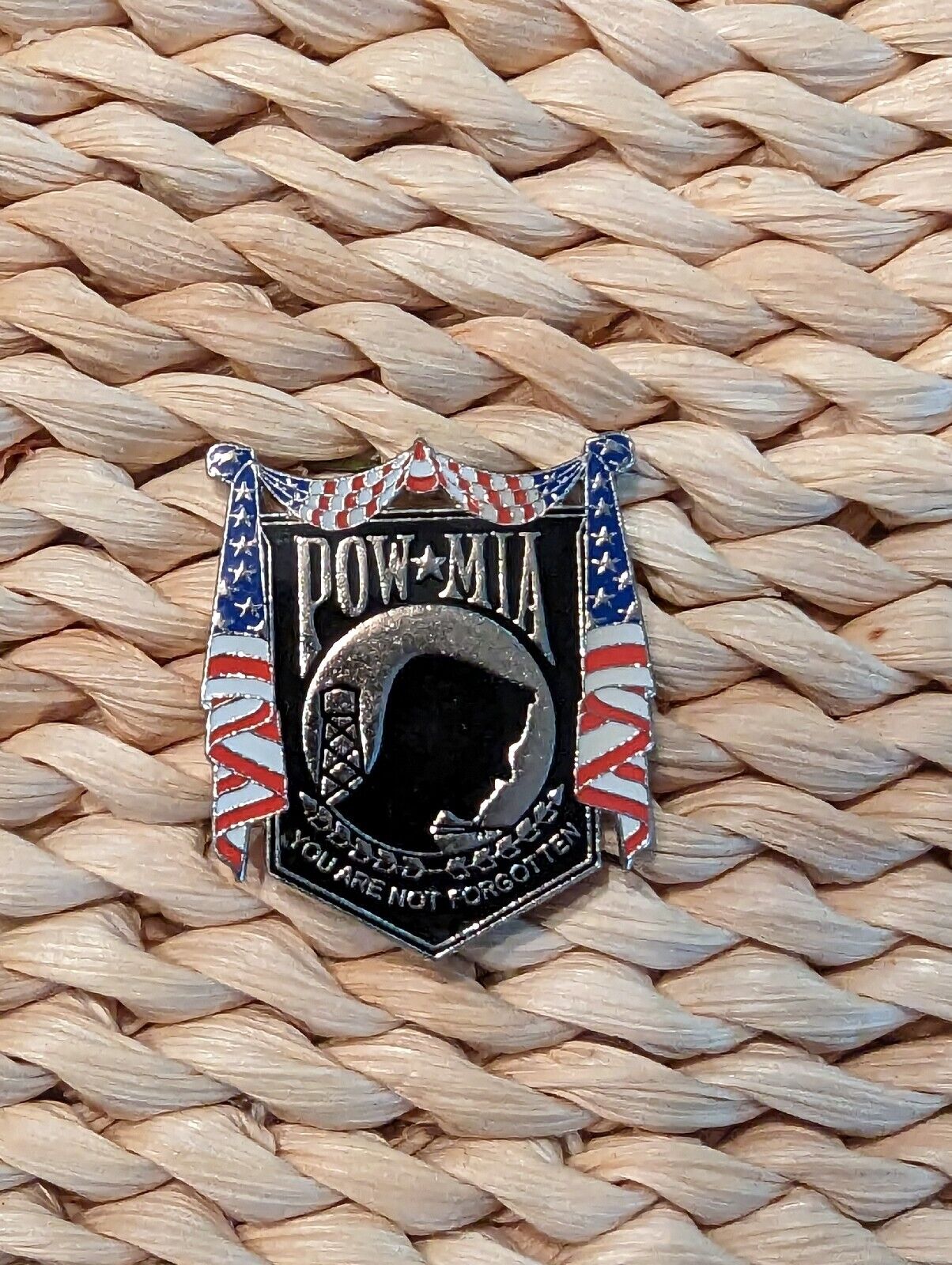 POW MIA Large Pin Back