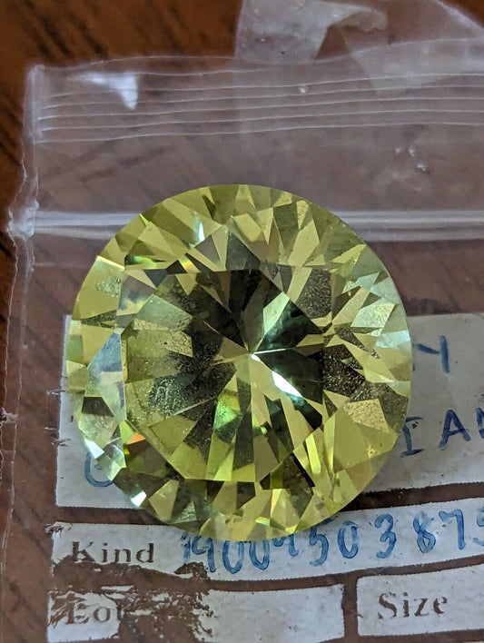 Lab Canary Green Diamond Round Polished Stone 52.00 cts