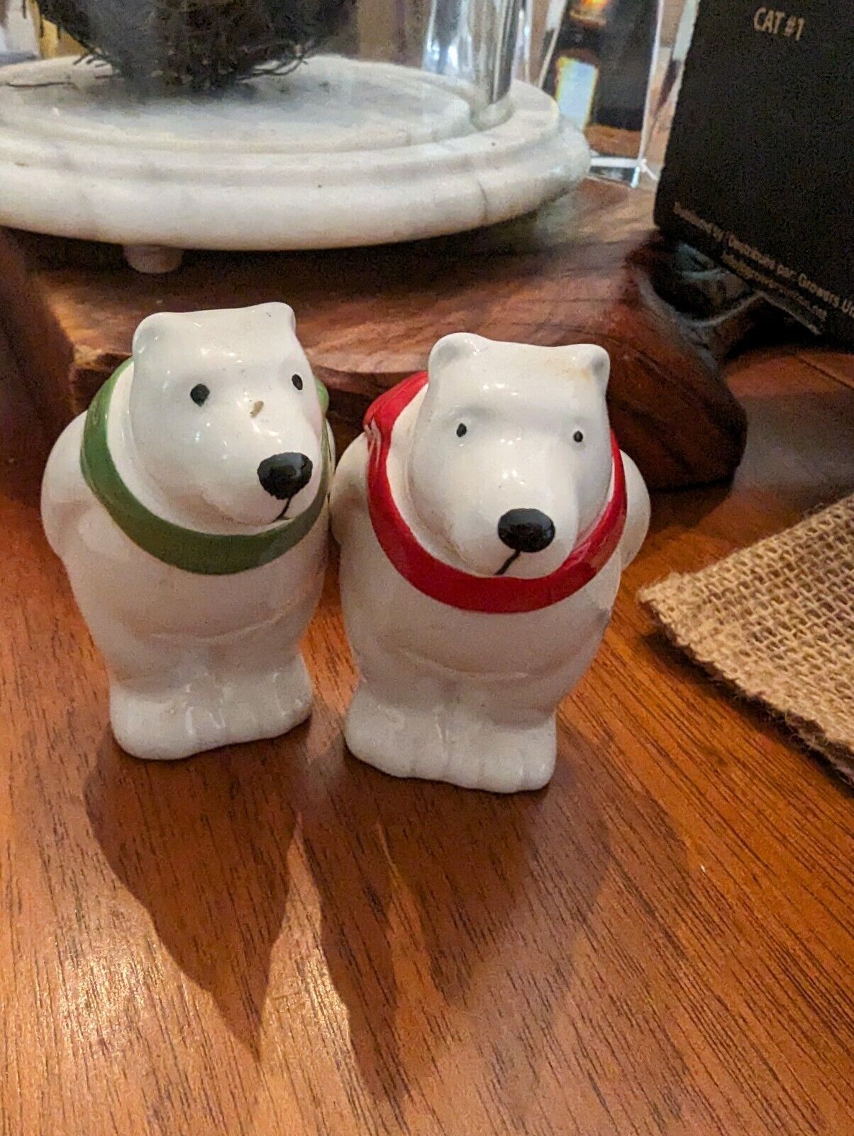 VINTAGE 1960'S COCA COLA SALT & PEPPER SHAKERS BEAR FIGURINE DESIGN NR