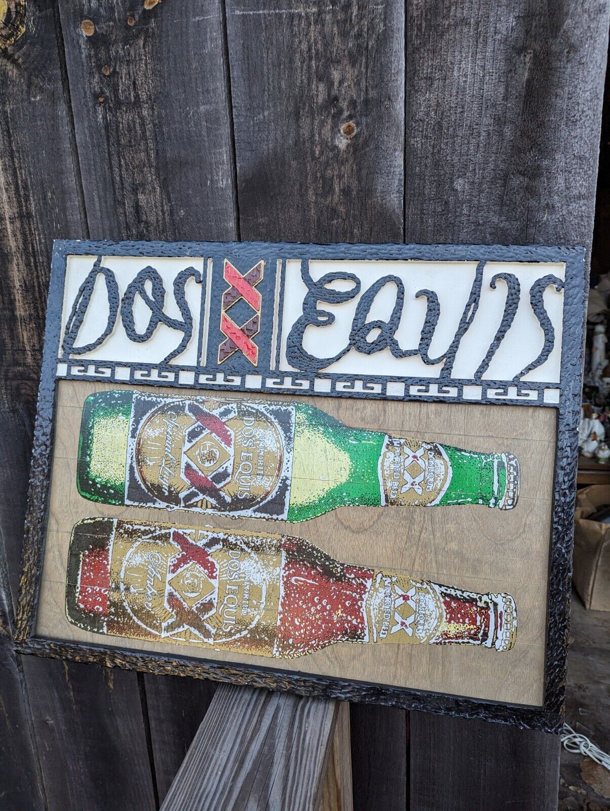 Dos Equis Wooden Beer Sign 25" x 20"