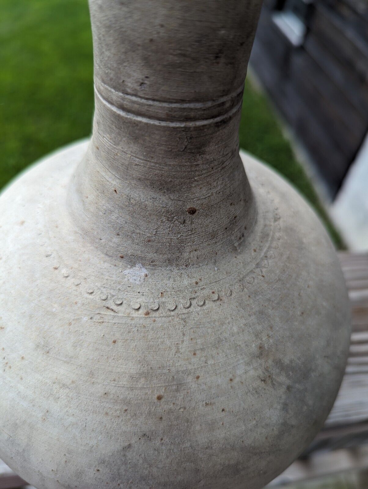 Vintage Ceramic Long Neck Round Bottom Jug