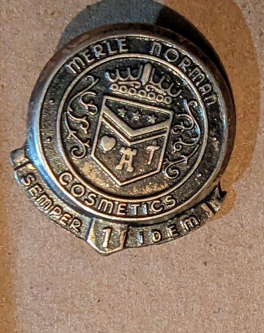 Vintage Merle Norman Cosmetics Simper Idem 1 Year Sterling Silver Pin