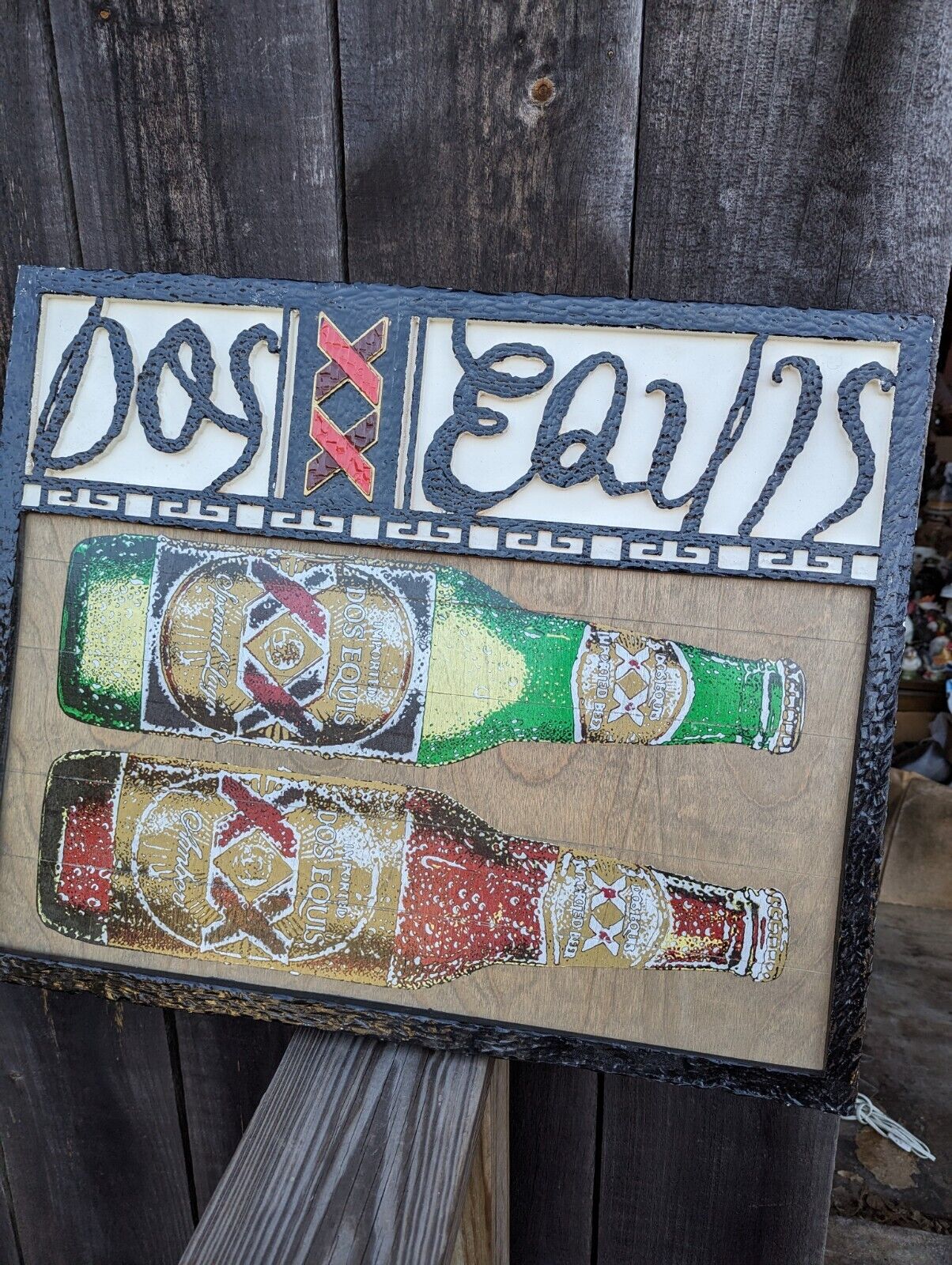 Dos Equis Wooden Beer Sign 25" x 20"