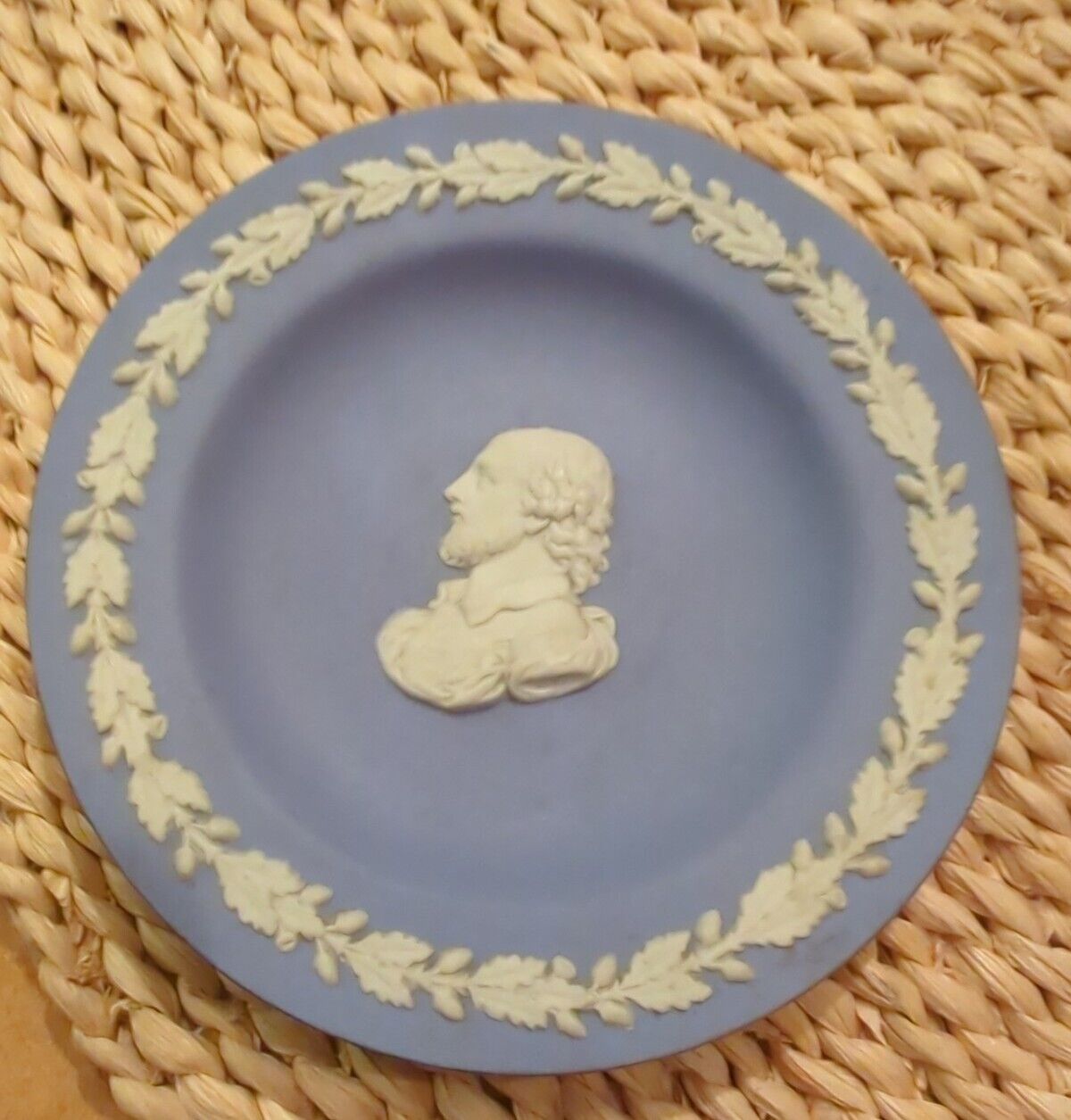 William Shakespeare Wedgwood Blue Jasper Small 4" Plate Vintage