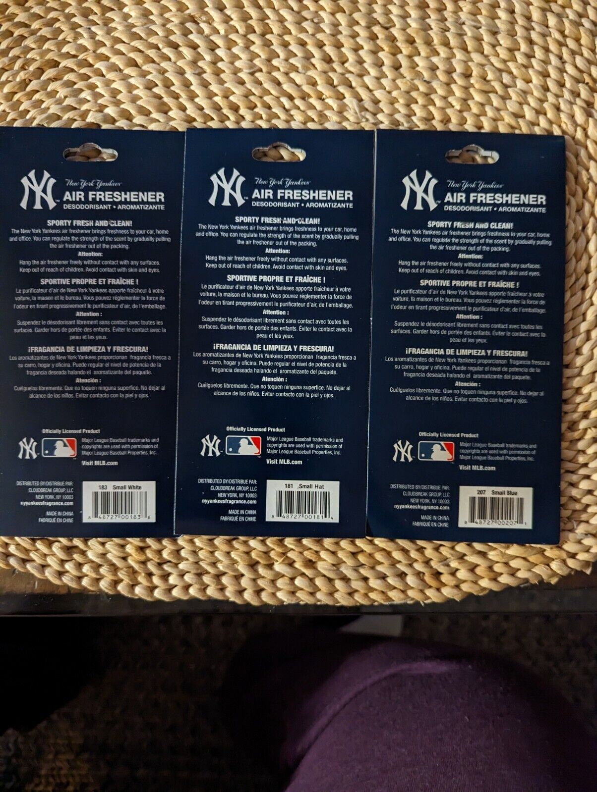 Set Of Three NY Yankees Car Air Fresheners new sealed free shipping