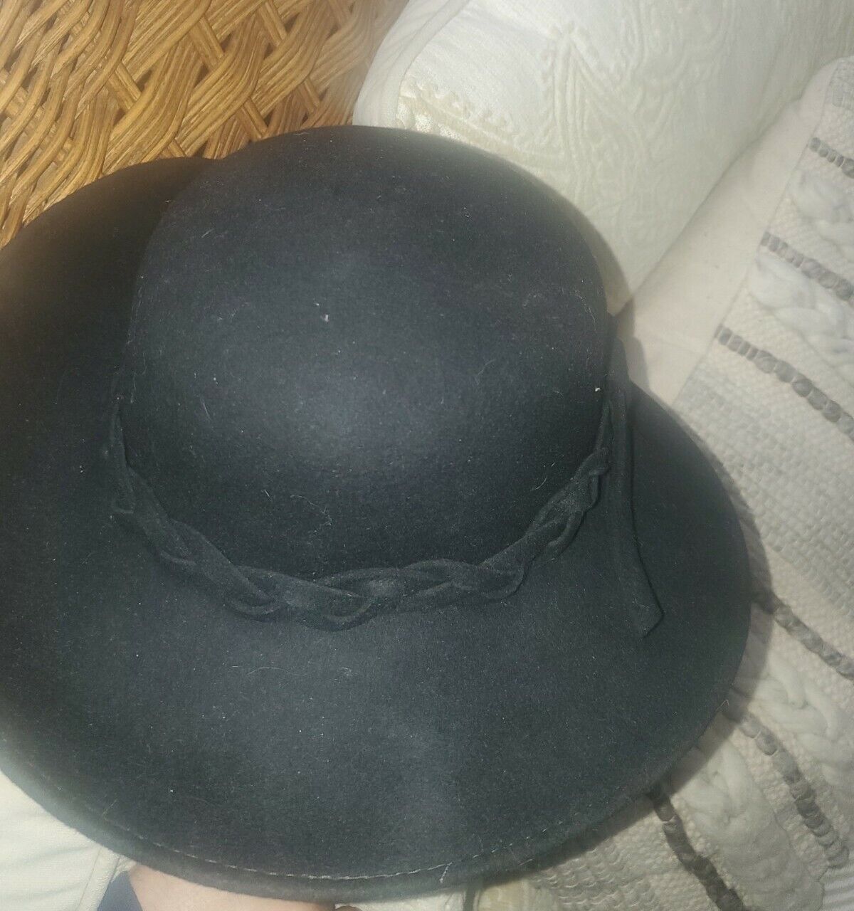 Vintage Complit S.R.L 100% Wool Ladies Fedora Hat Made In Italy Black