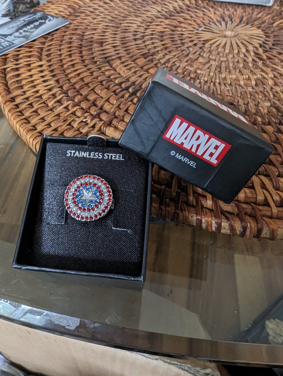 Captain America Shield Stainless Steel Womens Ring Size 6 Marvel Comics New