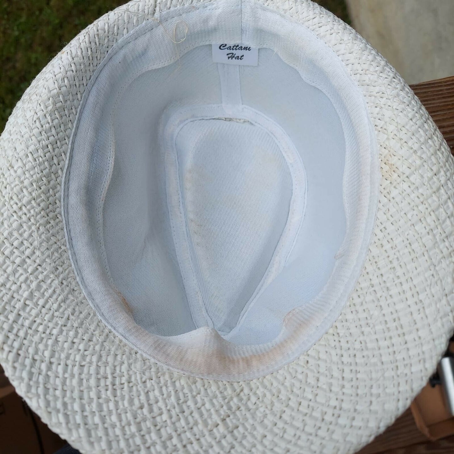 Cattani Straw Fedora Style White Hat