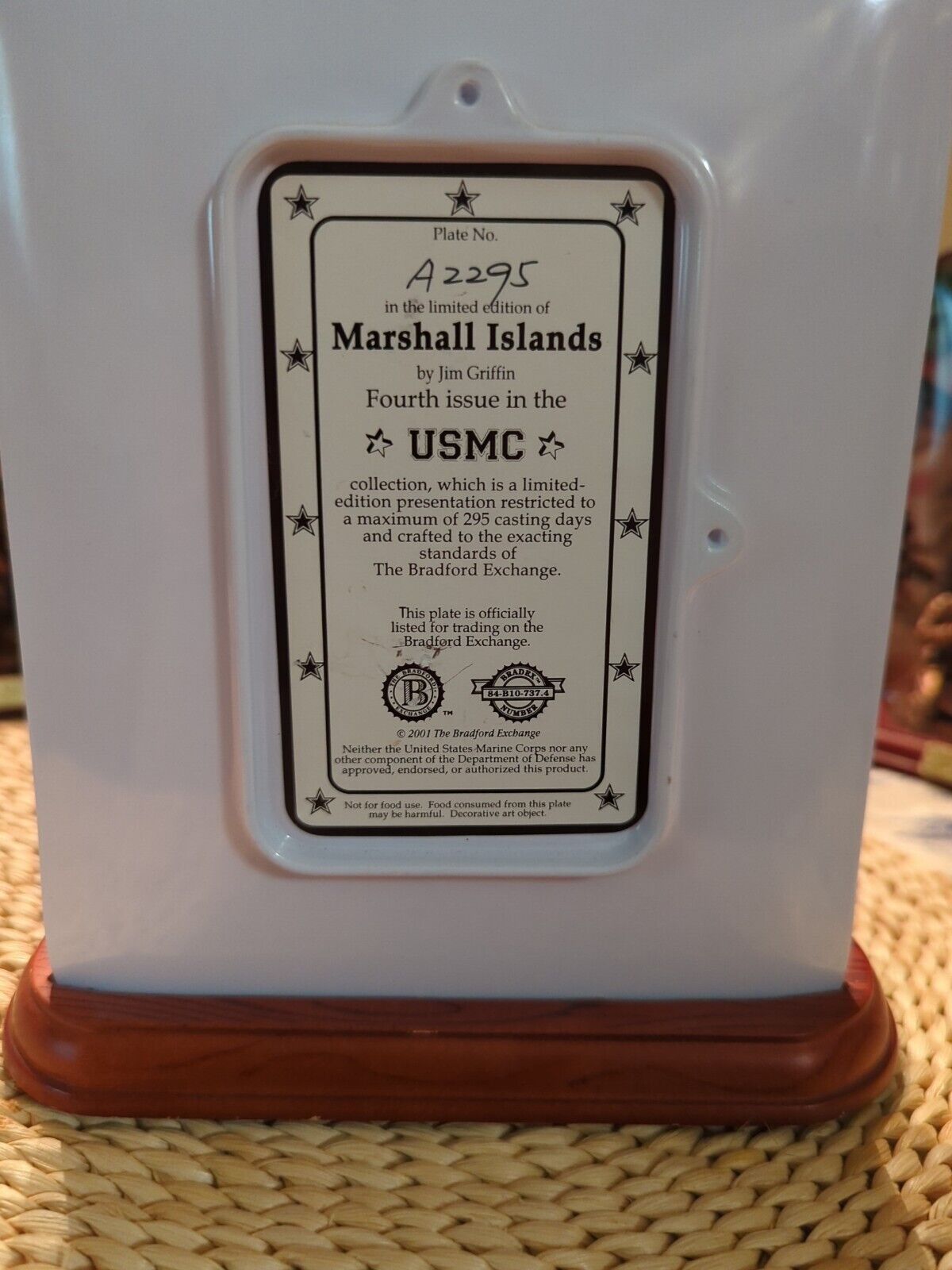 Marshall Island Usmc 4th Edition By Jim Griffin USMC Bradford Exchange No A2295