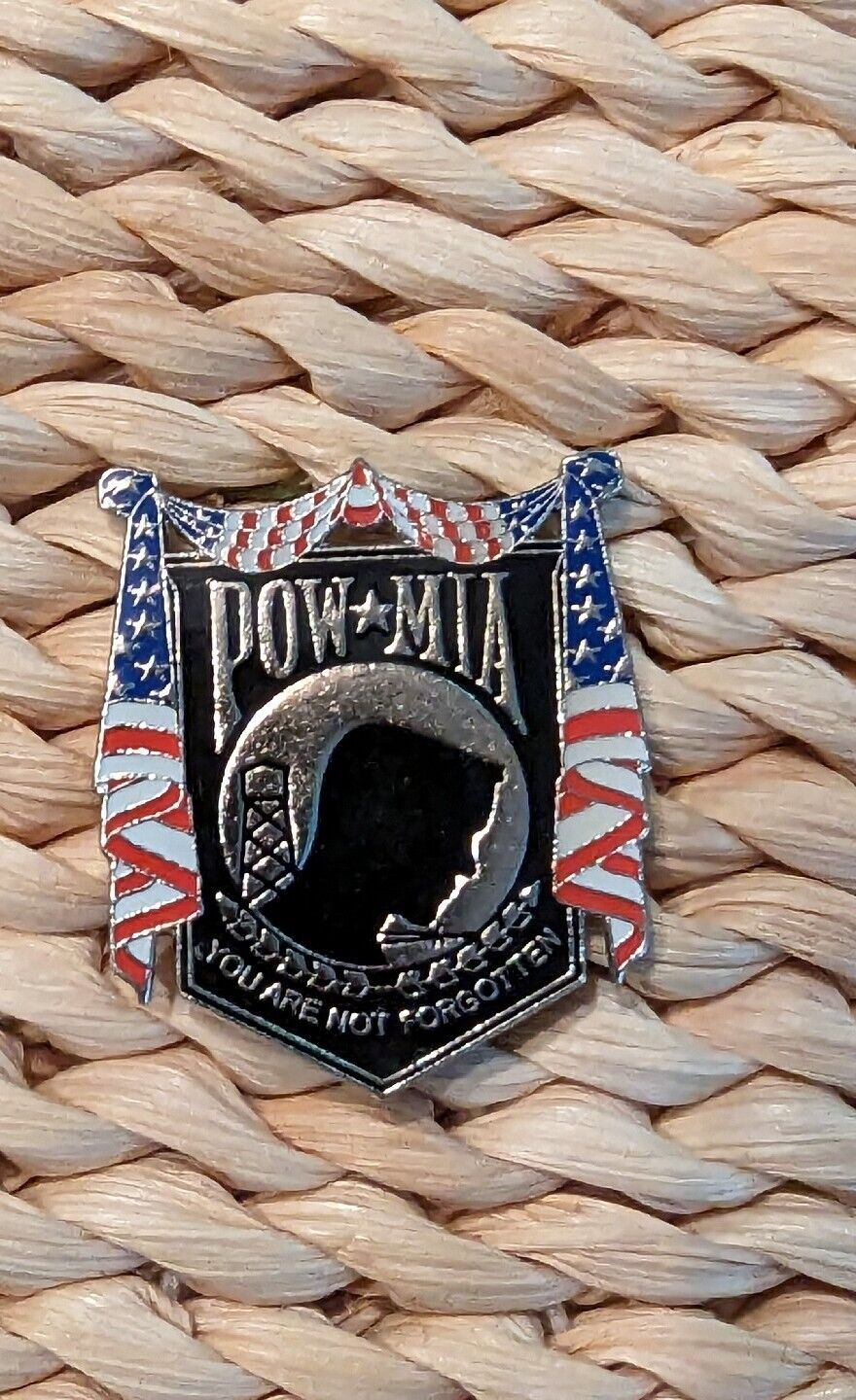 POW MIA Large Pin Back