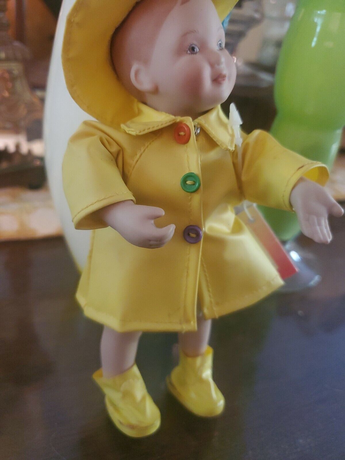 Ashton Drake 1995 Calander Babies September Girl Doll in yellow rain gear