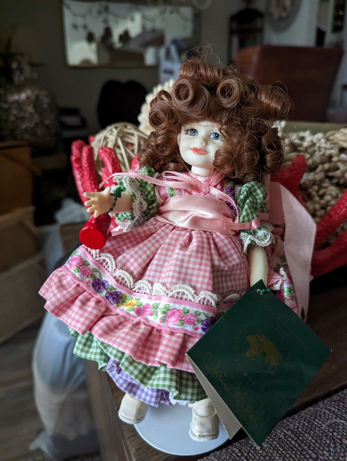 Vintage Doll "Marie, Marie , quite contrary" design by Chris Miller with stand