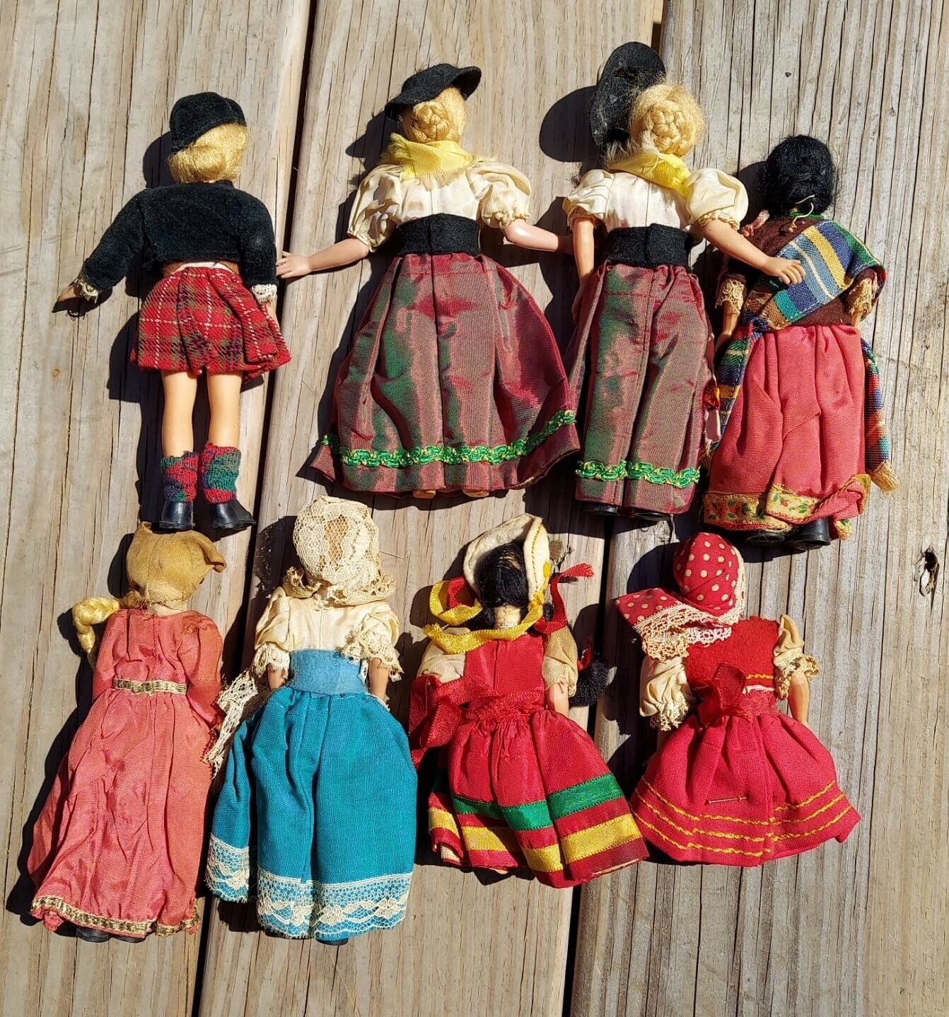 Vintage Eros International Dolls Collection TLC needed. 7" each Set of Eight