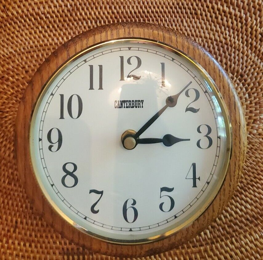 VINTAGE WOODFRAMED CANTERBURY KITCHEN WALL CLOCK