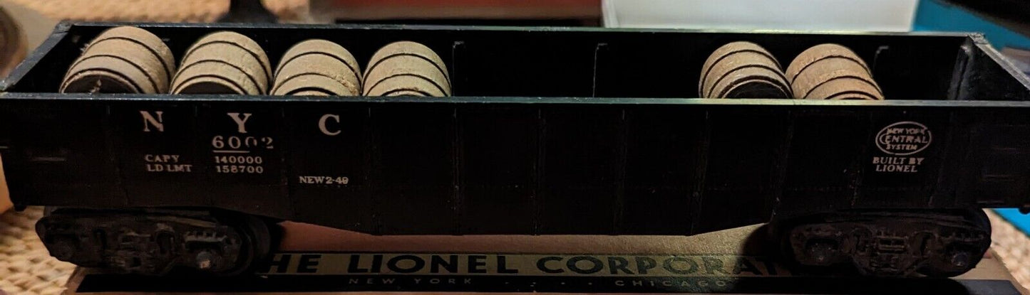 Lionel 6002 New York Central Freight Car With Barrels As Cargo