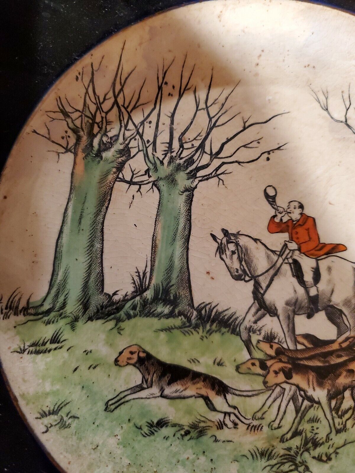 Crown Ducal Plate Vintage Hunting Scene