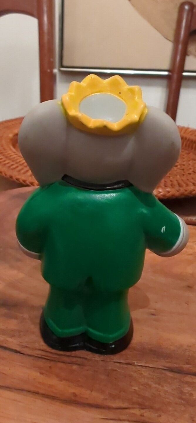 Vintage 90s King Babar & Queen Celeste Brunhoff Rubber Figurines Aprox 4" Tall