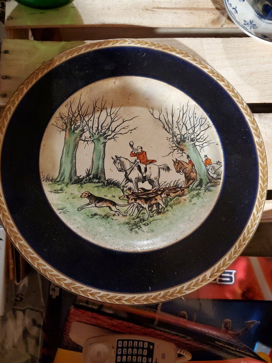 Crown Ducal Plate Vintage Hunting Scene