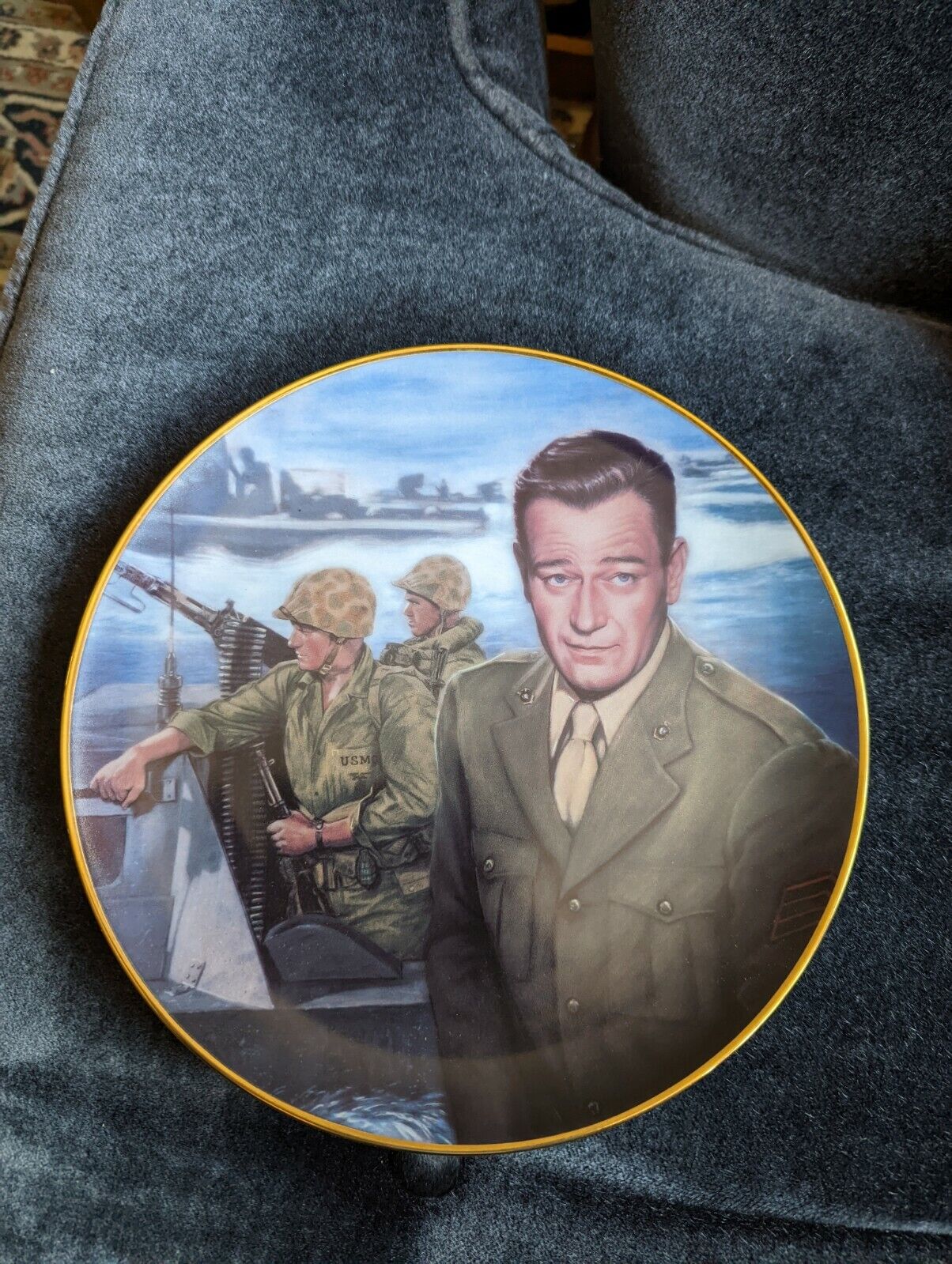 John Wayne Plate, Attack at Tarawa, Sands of Iwo Jima Susie Morton Movie Plate